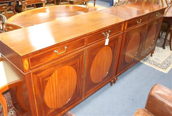 William Tillman. A pair of Georgian style mahogany side cabinets W.122cm